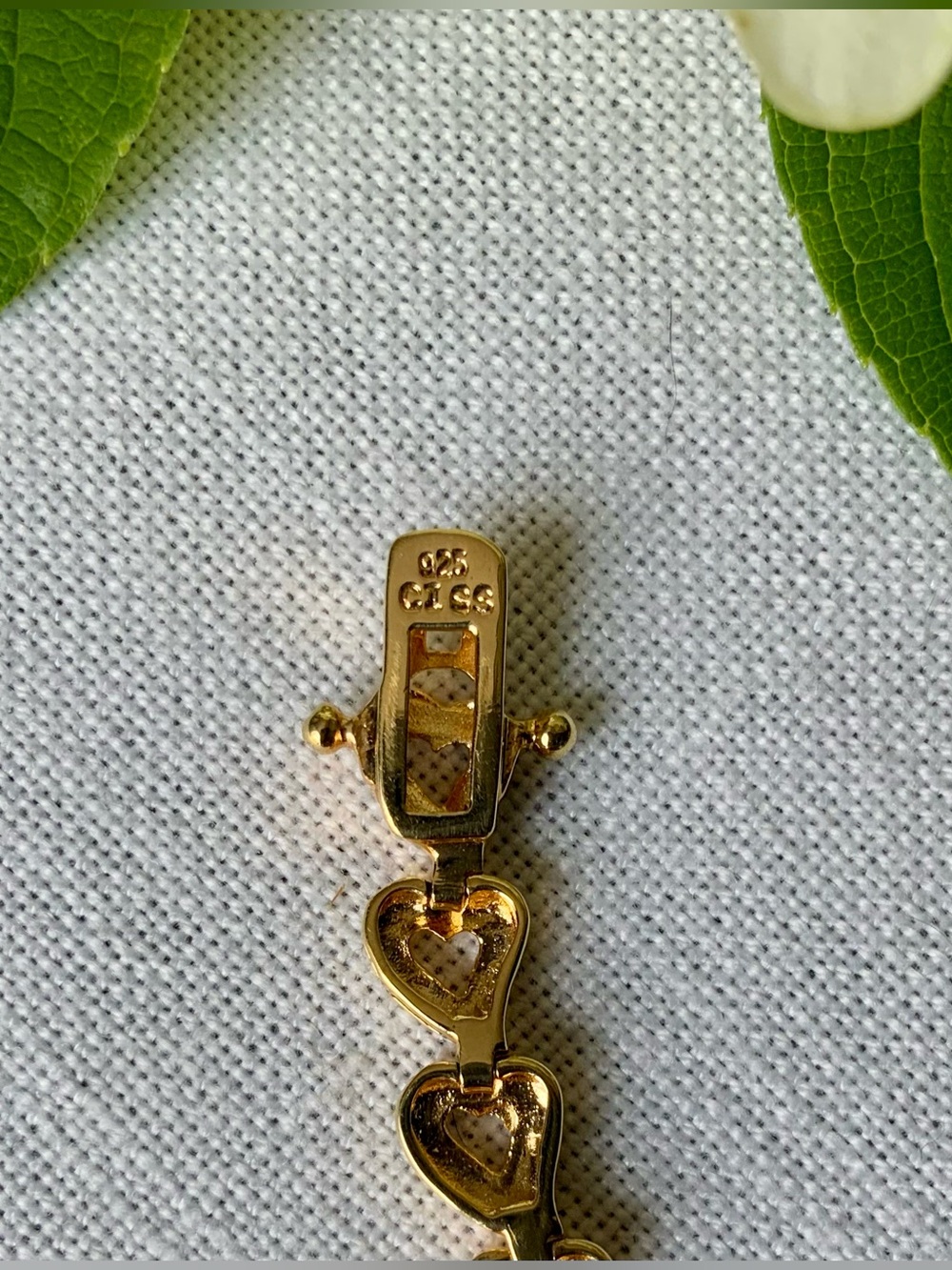 CLOSET CLEAR OUT- JTV 925 Sterling Silver Gold Clad Two Tone Heart Bracelet NWOT - Picture 4 of 9